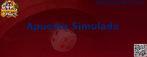 Referencia visual de Apuesta Simulada en Wolfgold Play para identificar el panel de monedas, líneas y costo de giro.