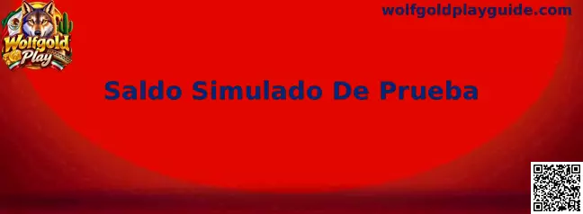 Representación informativa de un saldo simulado de prueba en Wolfgold Play